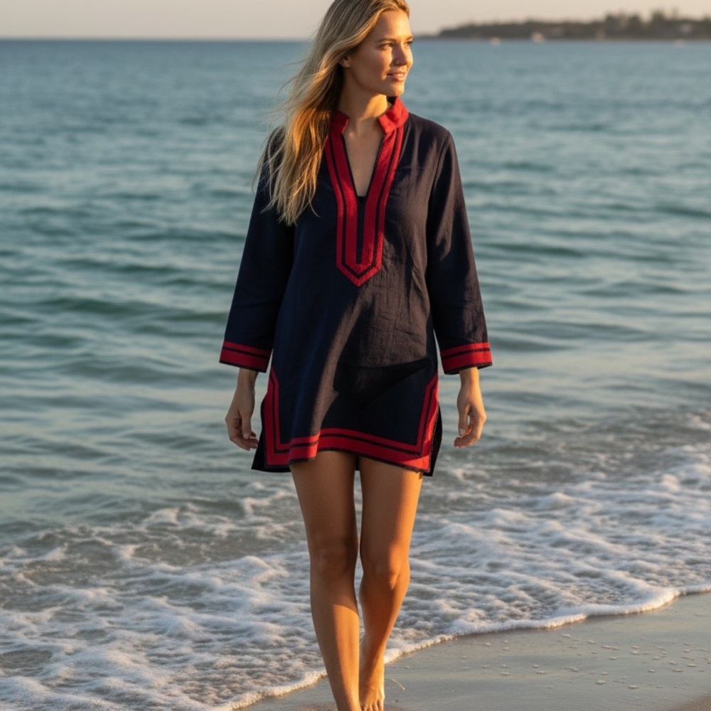 Tory Sport Navy Blue Tunic with Red Trim